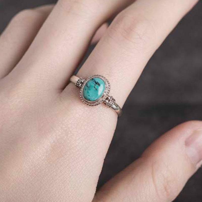 925 Sterling Silver Turquoise Wisdom Love Ring