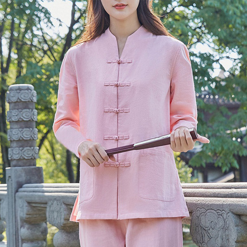 Handcrafted Cotton Linen Stand-Collar Meditation and Ritual Set