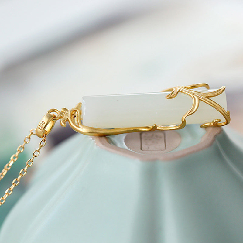 Jade Dragon Phoenix Copper Protection Necklace Pendant