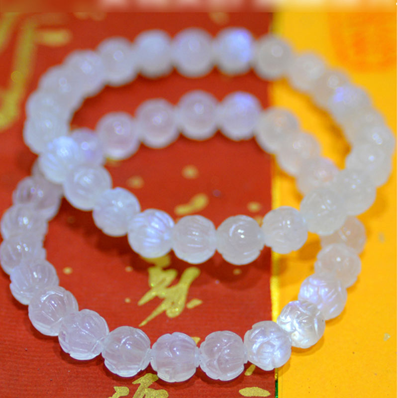 Natural Moonstone Lotus Love Bracelet