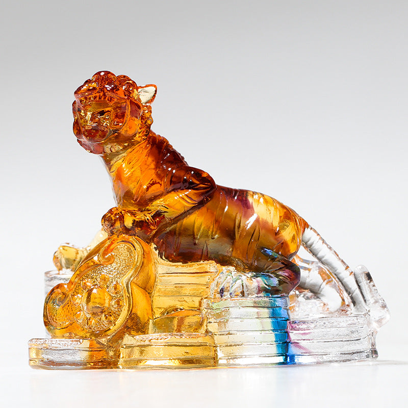 Year of the Dragon Handmade 12 Chinese Zodiac Liuli Crystal Art Piece Protection Home Office Decoration