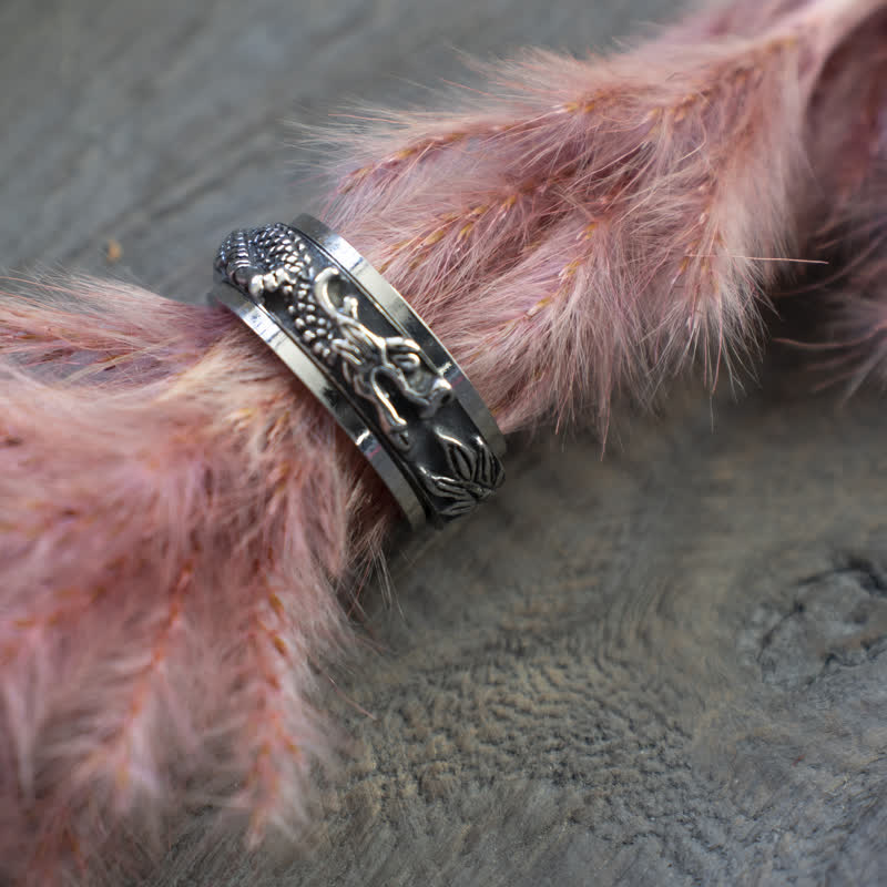 Dragon Titanium Steel Stimulation Rotatable Ring