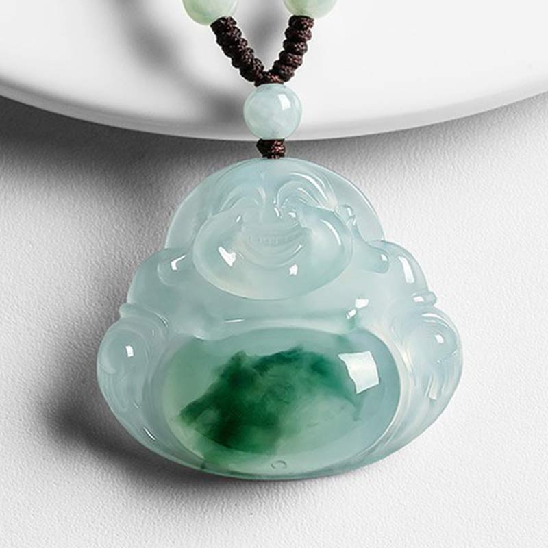 Cyan Jade Luck Necklace Pendant