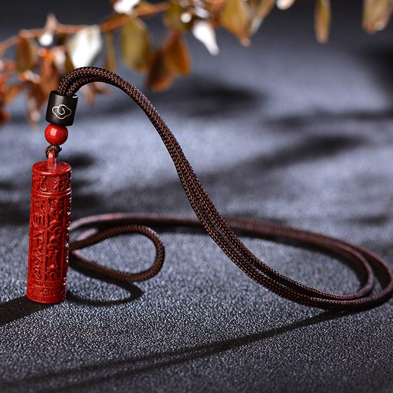 Tibetan Cinnabar Mantra Concentration String Necklace
