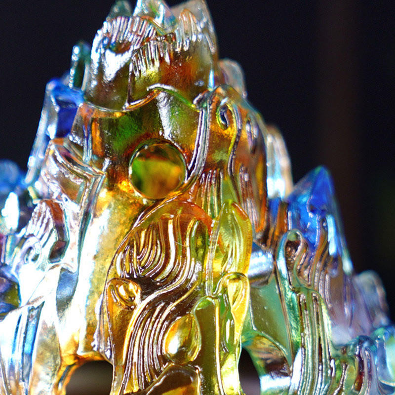 Mountain Peak Liuli Crystal Healing Meditation Incense Burner