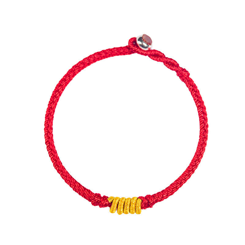 Handcrafted Vajra Knot Red String Braided Cord Bracelet
