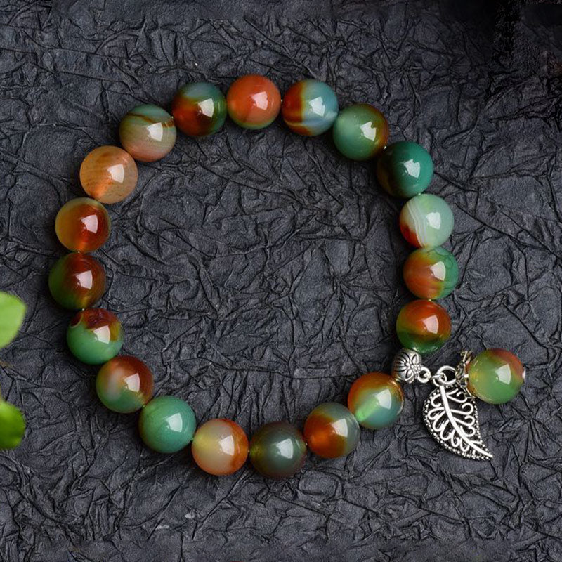 Tibetan Natural Green Agate Healing Bracelet