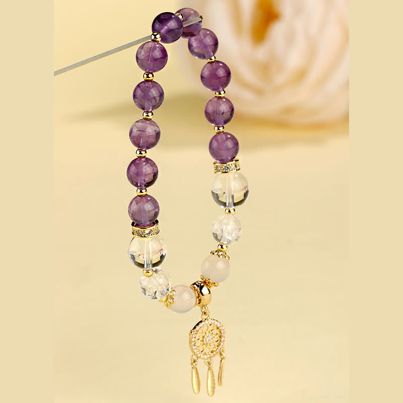 Dreamcatcher Natural Gemstone and Crystal Energy Anchor Bracelet