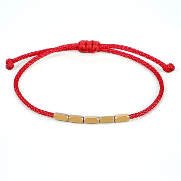 Handcrafted Copper Bead Protection Braided String Bracelet