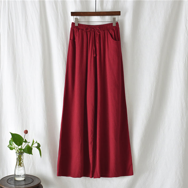 Plain Wide Leg Pants Dance Women's Yoga Pants With Pockets