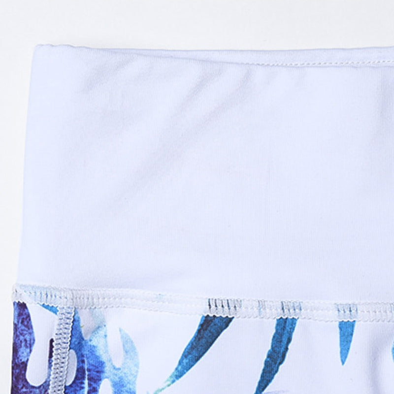 2Pcs Sunflower Flowers Leaves Print Top Pants Sports Fitness Yoga Women's Yoga Sets