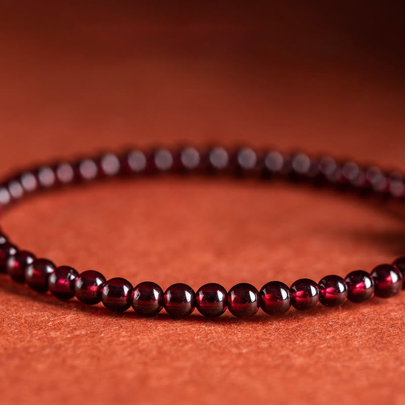 Garnet Cinnabar PiXiu Blessing Calm String Bracelet