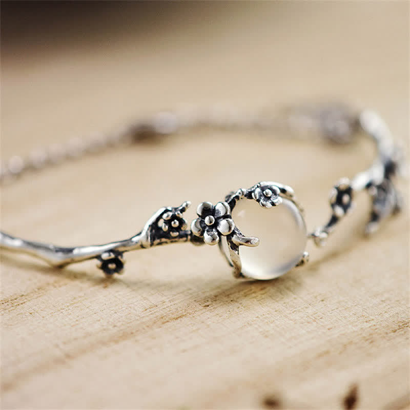 "Sending Grace and Harmony"Plum Blossom Chalcedony Bracelet Includes Gift Message Card