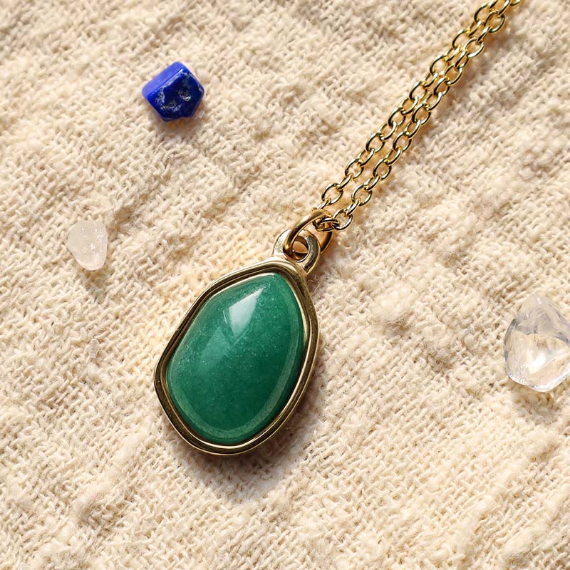 Natural Gemstone Blessing Pendant Necklace with Amethyst and Rose Quartz