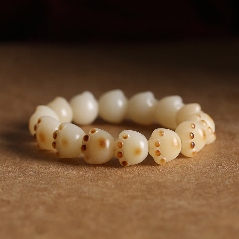 Cute Lucky Cat Bodhi Seed Cat Paw Harmony Bracelet