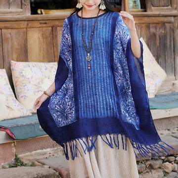 Batik Striped Cozy Travel Meditation Shawl Wrap