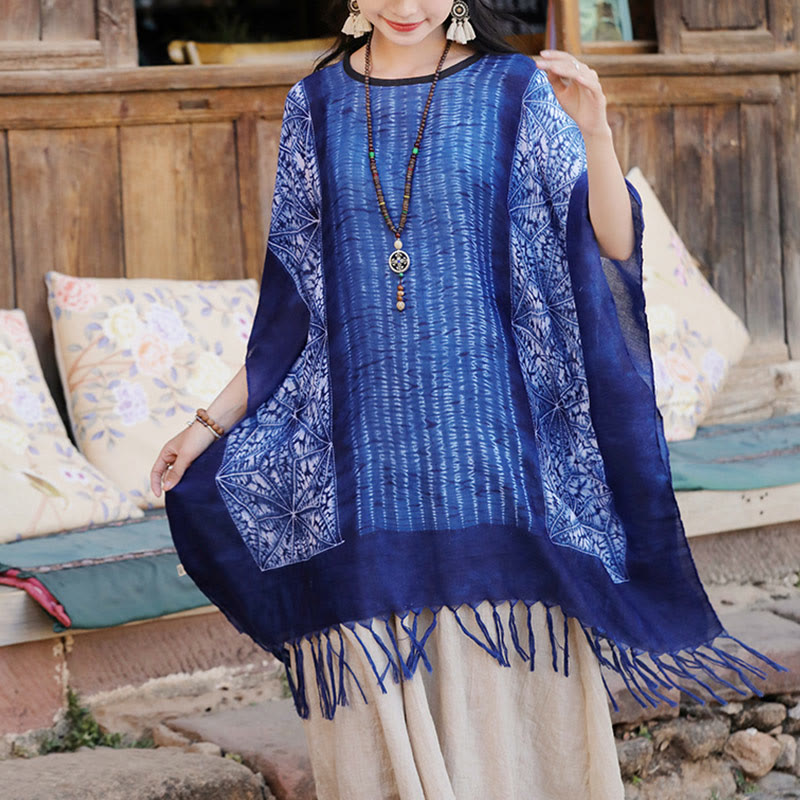 Batik Striped Cozy Travel Meditation Shawl Wrap