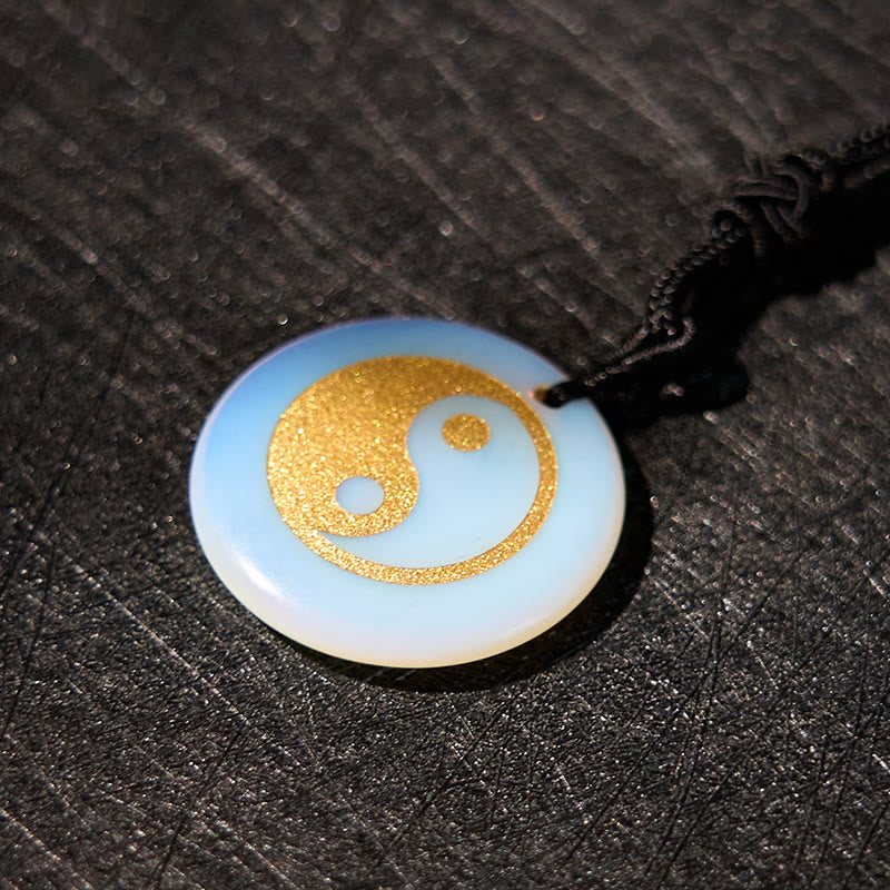 Various Crystal Amethyst Tiger Eye Green Aventurine Yin Yang Spiritual Necklace Pendant