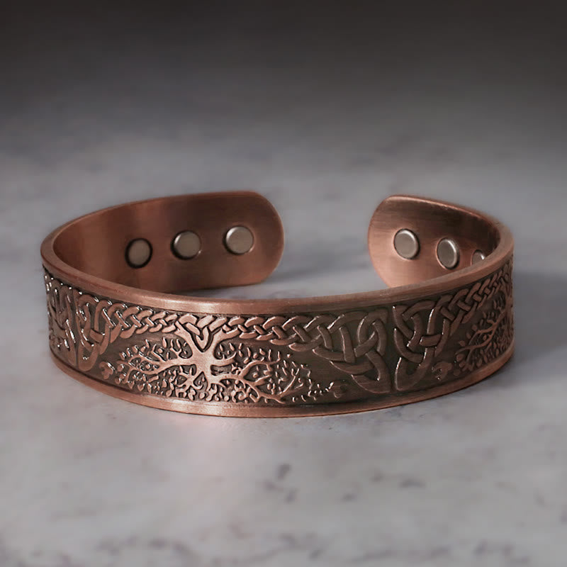 Lucky Tree Of Life Balance Magnetic Adjustable Cuff Bracelet Bangle