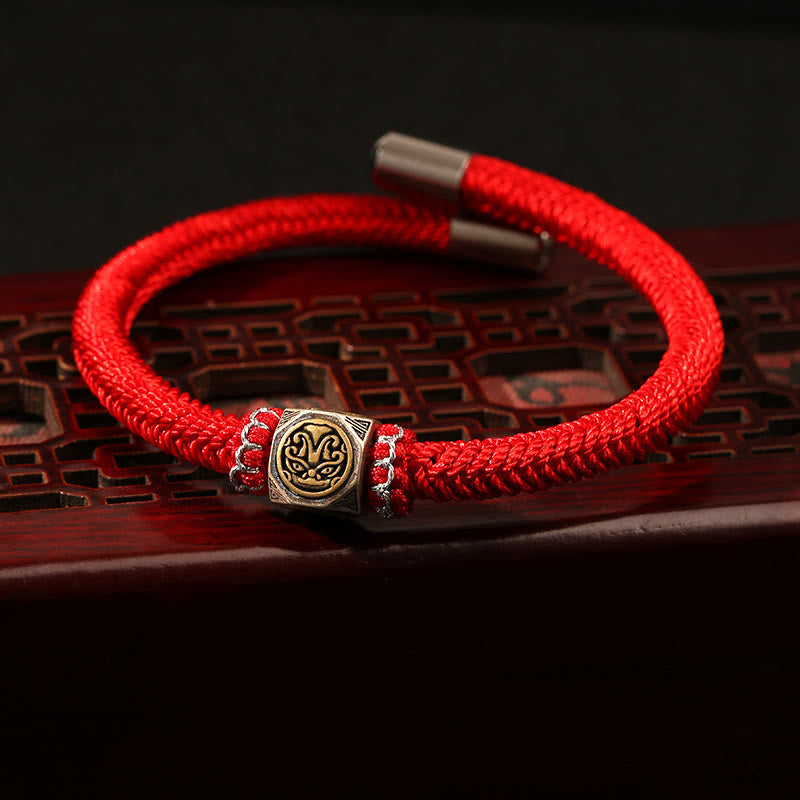 925 Sterling Silver Red String Hand-Braided Endless & Vajra Knot Bracelet