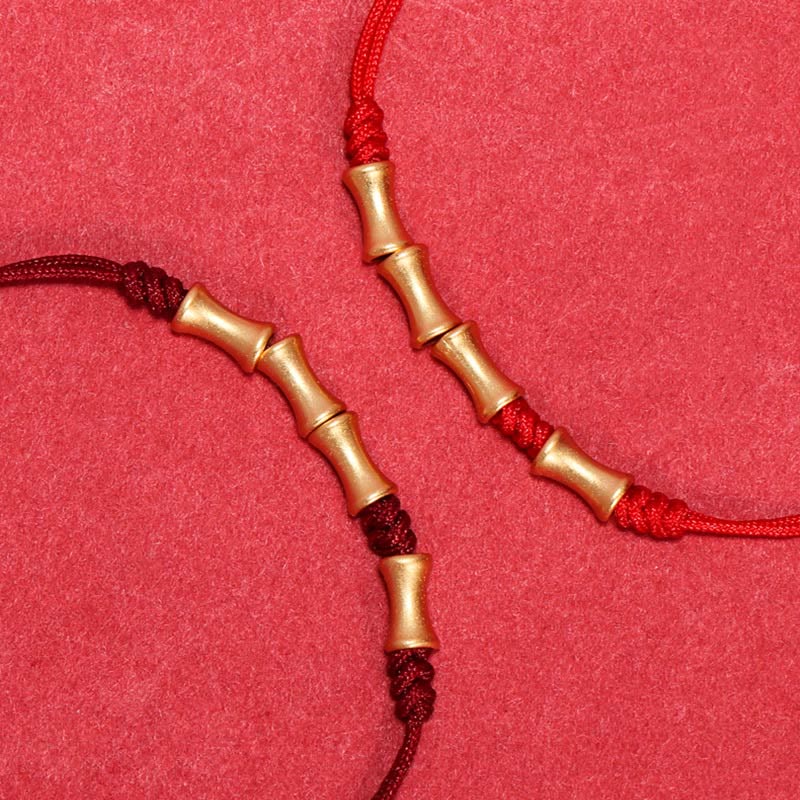 925 Sterling Silver Bamboo Design Protection Luck Braided Bracelet