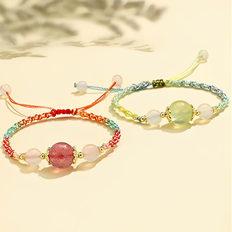 Hand-Woven White Agate & Copper Multi-Gemstone Beaded Rope Bracelet