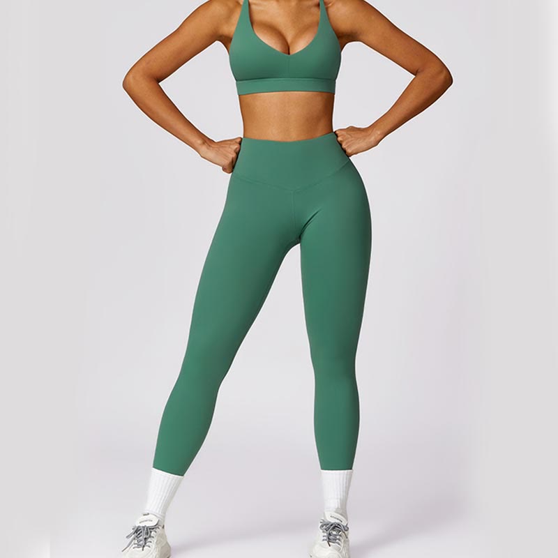 Women Short Sleeve T-Shirt Top High Waist Leggings Pants For Sports Yoga