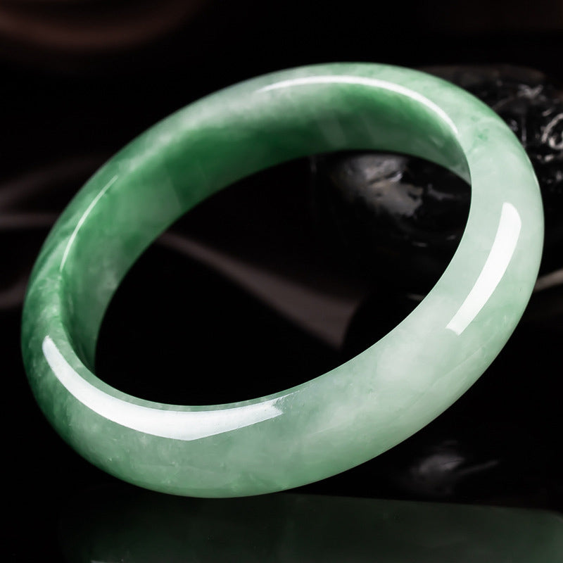 Natural Jade Fortune Blessing Bangle Bracelet