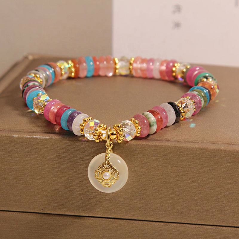 Various Crystal Peace Buckle Auspicious Bracelet