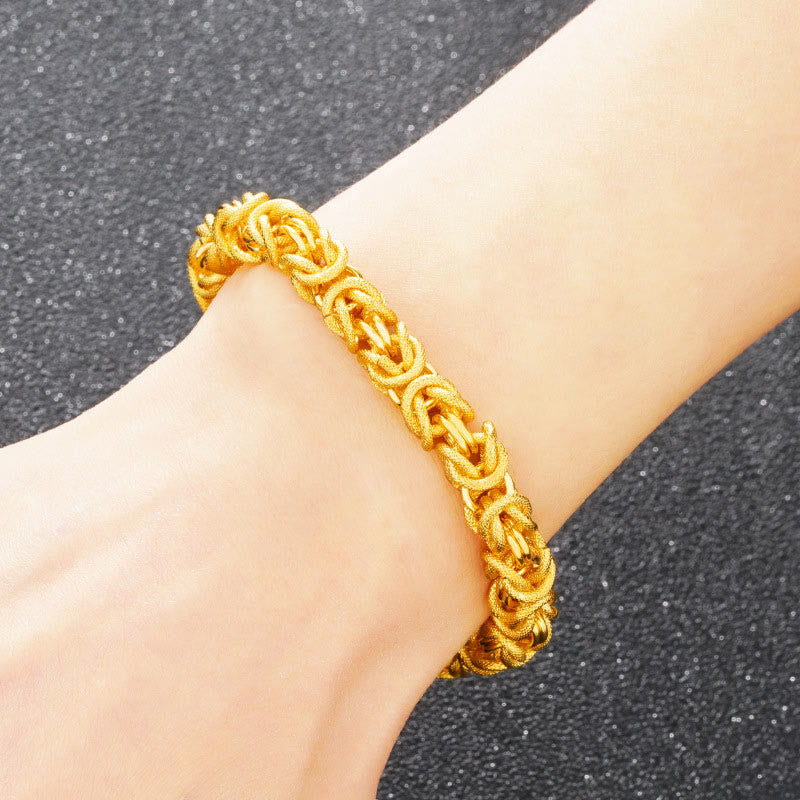 24k Gold Plated Double Headed Dragon Protection Bracelet