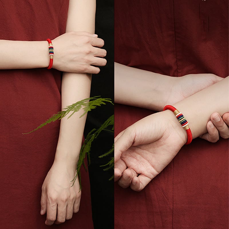Tibetan Handmade Colorful King Kong Knot Five Elements Luck Braid String Bracelet