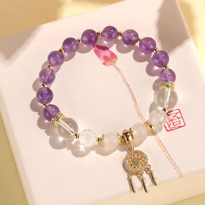 Dreamcatcher Natural Gemstone and Crystal Energy Anchor Bracelet