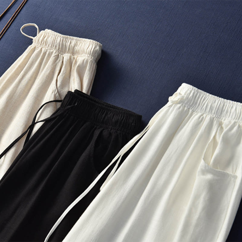 Plain Wide Leg Pants Dance Women's Yoga Pants With Pockets