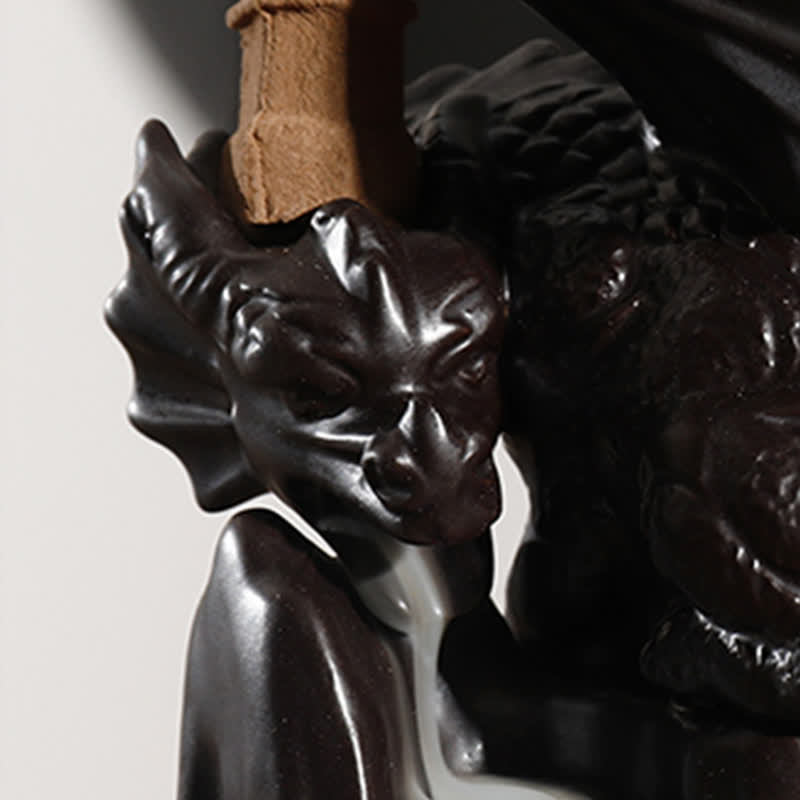 Nordic Dragon Ceramic Backflow Smoke Fountain Sandalwood Incense Burner