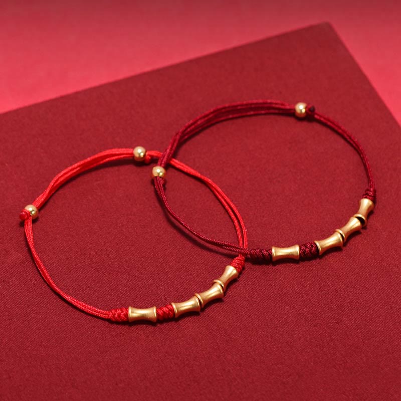 925 Sterling Silver Bamboo Design Protection Luck Braided Bracelet