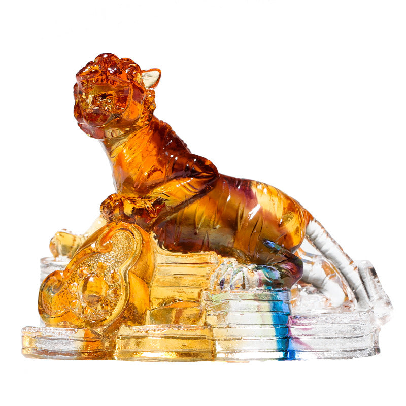 Year of the Dragon Handmade 12 Chinese Zodiac Liuli Crystal Art Piece Protection Home Office Decoration