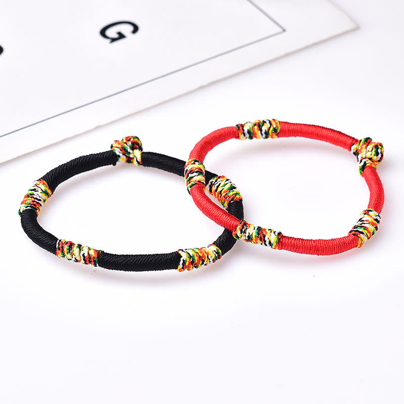 Tibetan Handmade Braided Vajra Knot Red String Bracelet