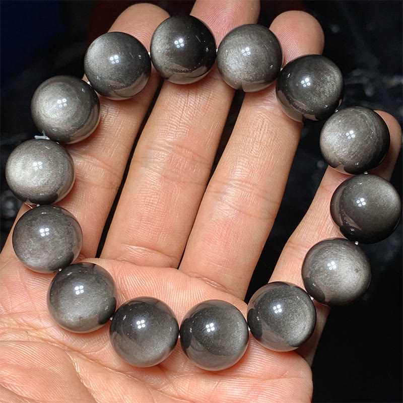 Natural Silver Sheen Obsidian Soothing Protection Bracelet