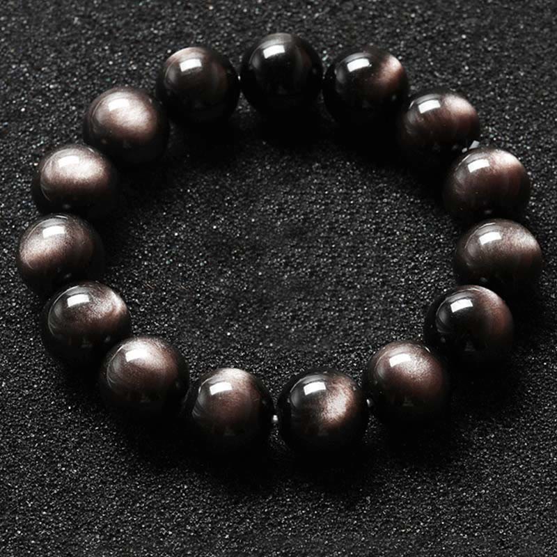 Natural Silver Sheen Obsidian Soothing Protection Bracelet