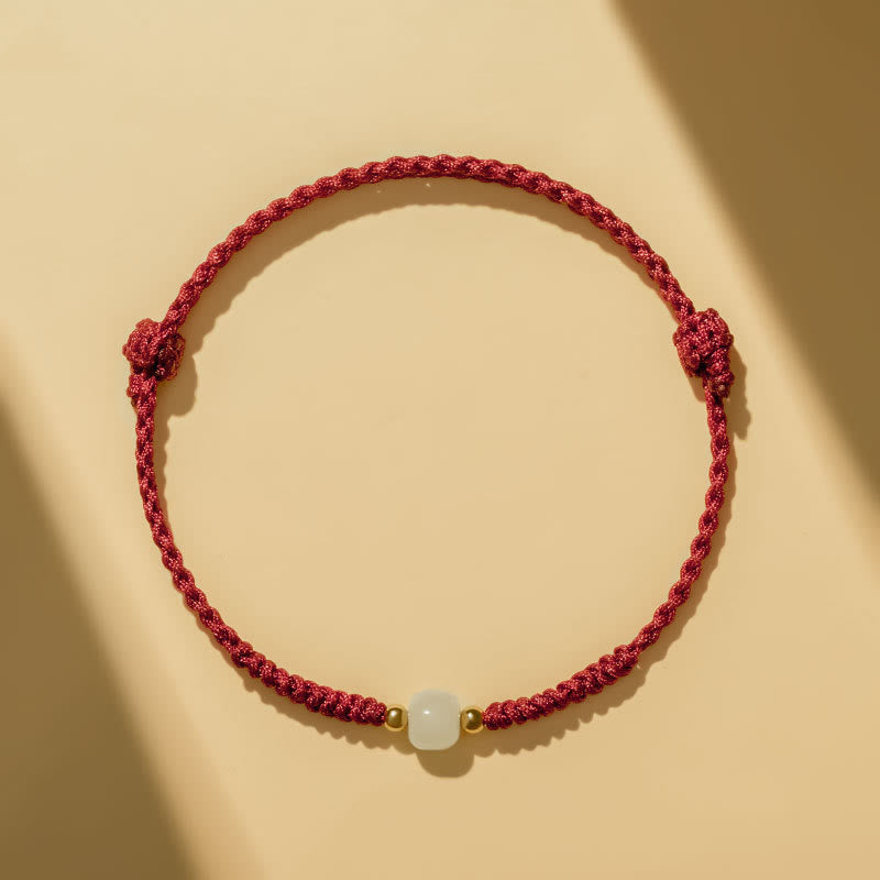 Handcrafted Jade Lucky Bead Abundance Braided Bracelet