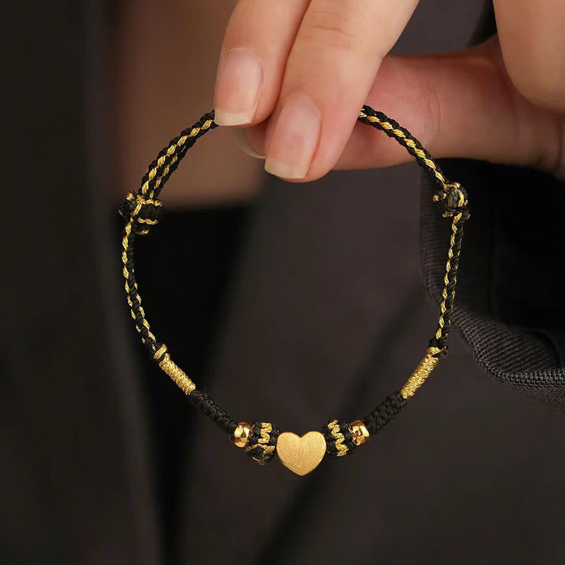 Tibet Handmade Love Heart King Kong Knot Luck Braided Bracelet