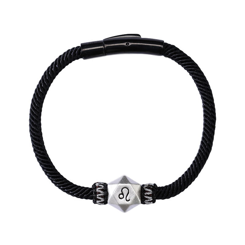 999 Sterling Silver 12 Constellations of the Zodiac Protection Handmade String Bracelet