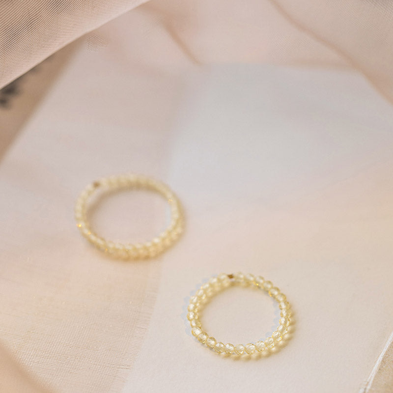 Natural Citrine and 14k Gold-Plated Handcrafted Minimalist Ring