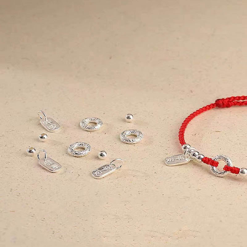 925 Sterling Silver Auspicious Clouds Peace Buckle Safe And Sound Bracelet Anklet