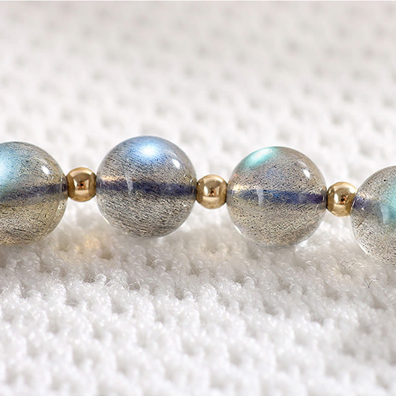 14k Gold Plated Natural Moonstone Healing Love Bracelet