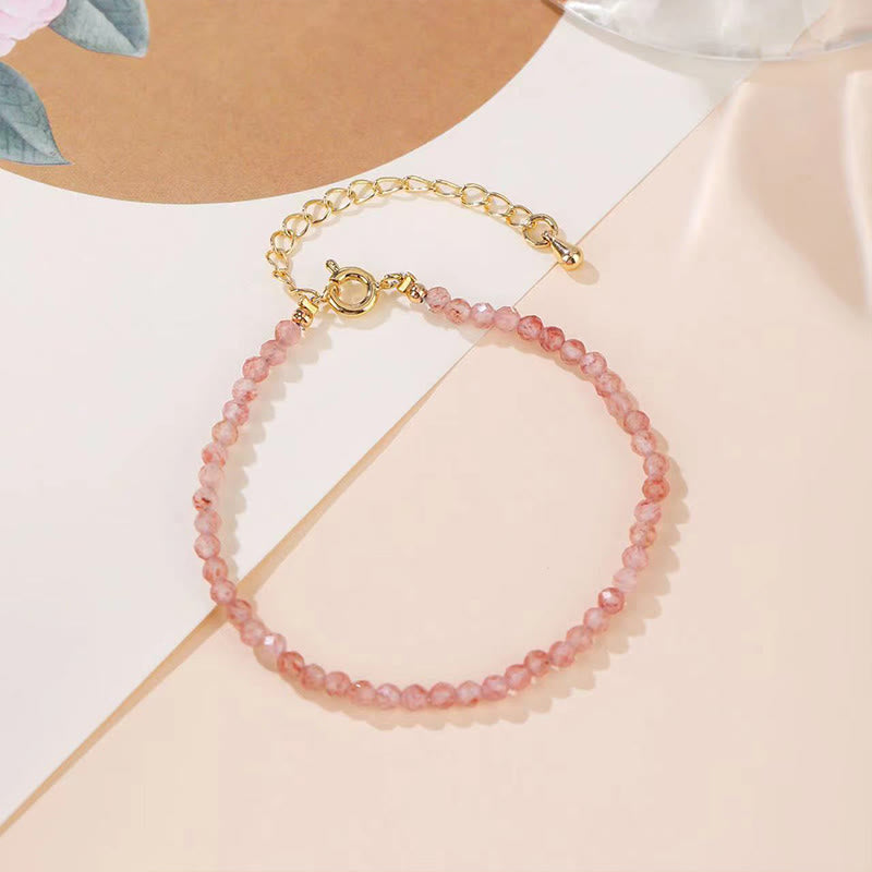 Minimalist Natural Gemstone Energy Chain Bracelet - Adjustable Crystal Anchor