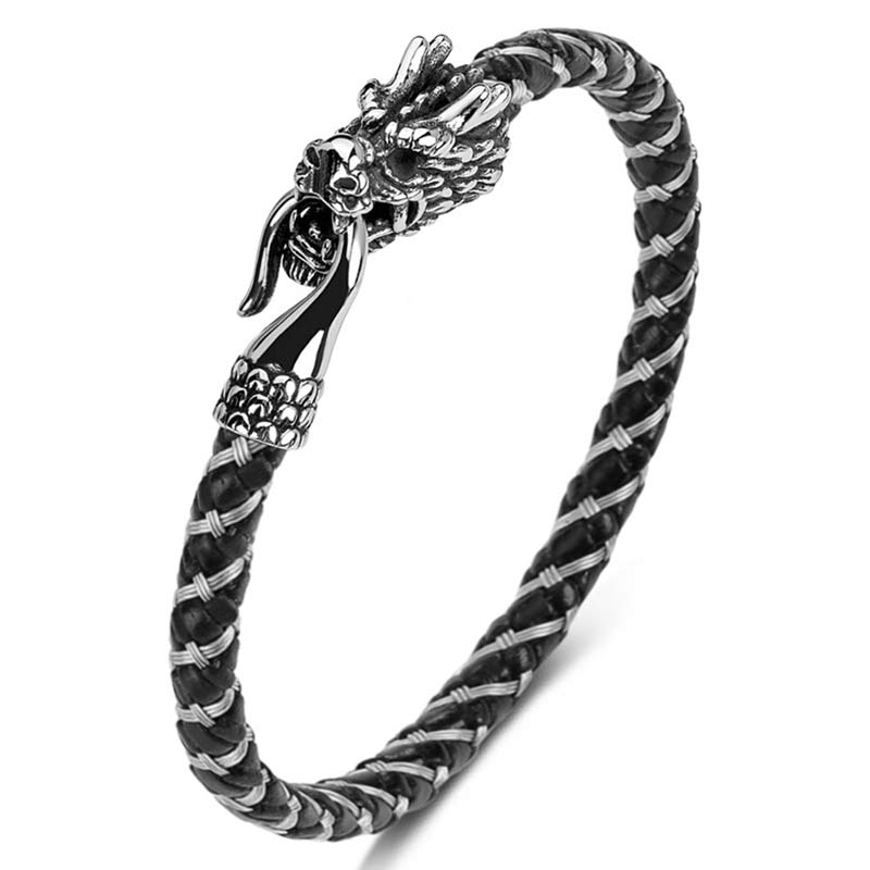Dragon Titanium Steel Protection Luck Bracelet