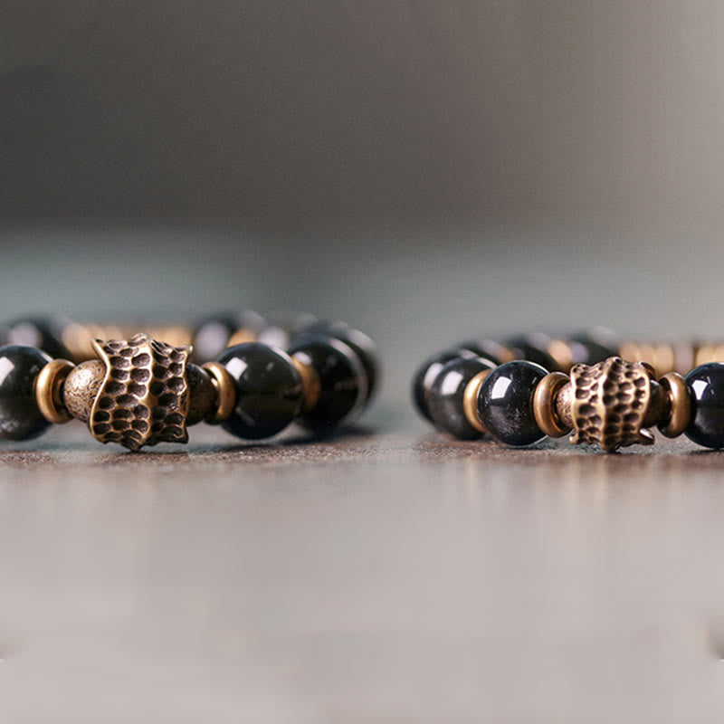 Rainbow Obsidian Copper Love Healing Bracelet