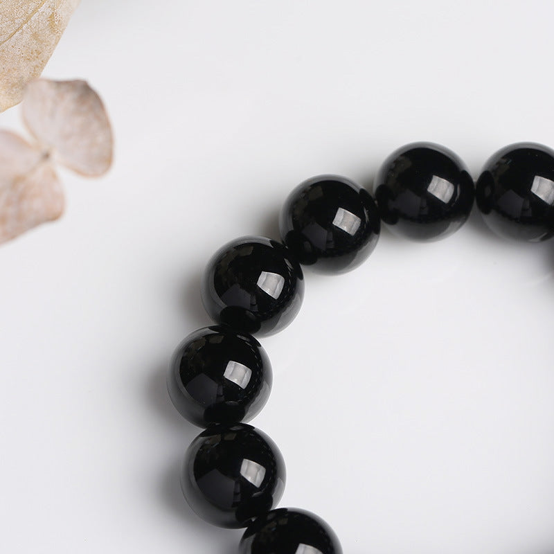 Natural Black Onyx Fortune Bracelet