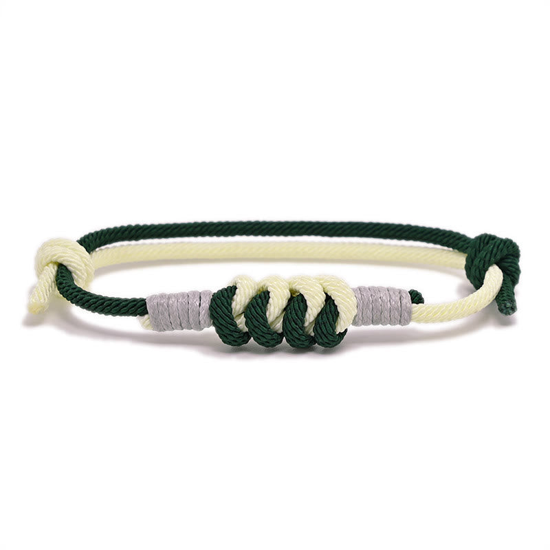 Minimalist Hand-Braided Copper Vajra Knot Red String Bracelet